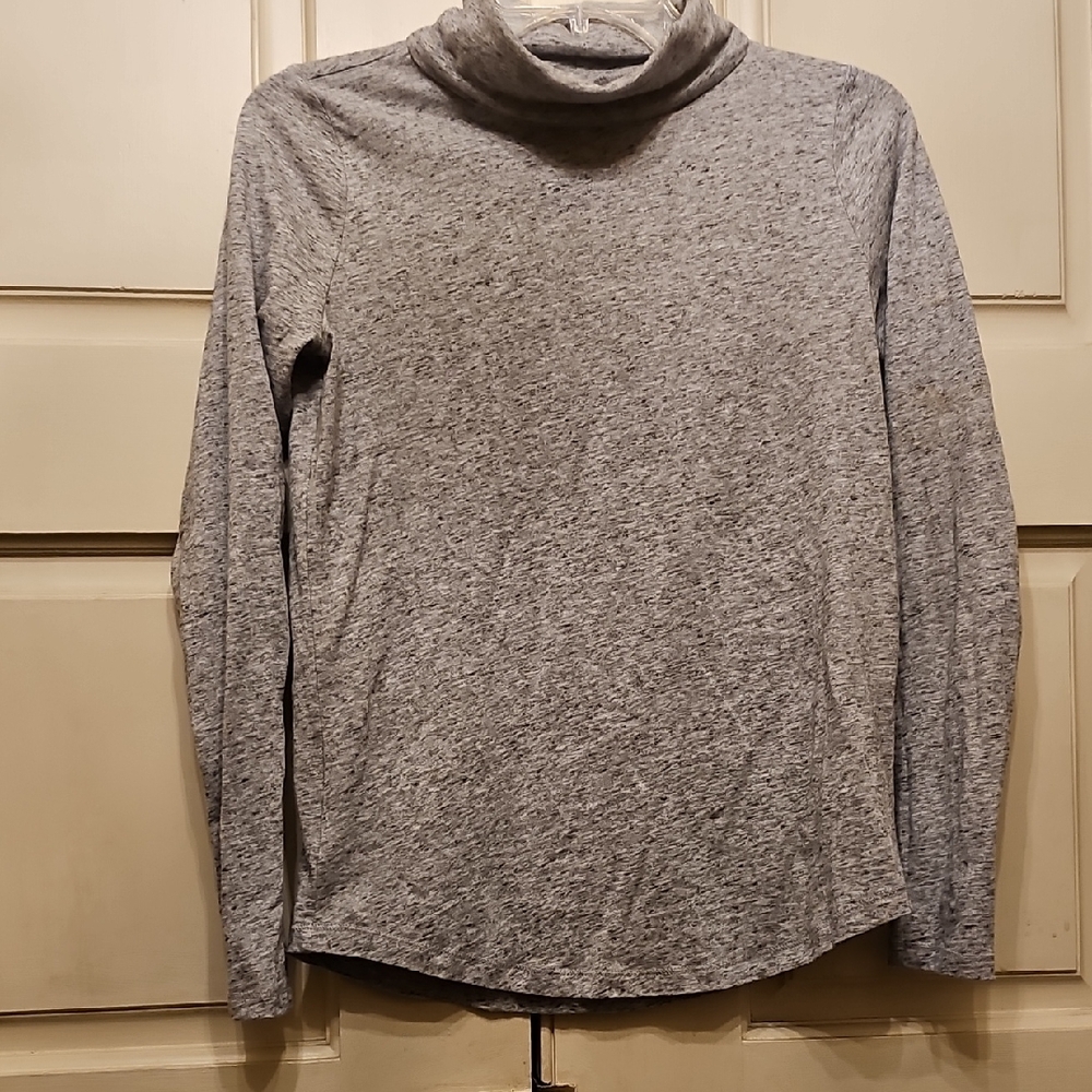 LOFT Gray Turtleneck Top with Relaxed Fit
